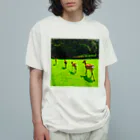 ならばー地亜貴(c_c)bの奈良公園の鹿が変える姿 Organic Cotton T-Shirt