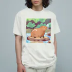 アマサキの癒しのアニメ調カピパラ Organic Cotton T-Shirt