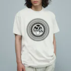 Ri0の曼荼羅きのこ（黒線） オーガニックコットンTシャツ