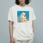 STUDIO OBAKERONのシロクマくんのおやつ Organic Cotton T-Shirt