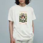 ぷぷオレンジのkokeshi dolls白い花 Organic Cotton T-Shirt