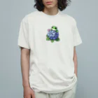 終わらない夢🌈のあじさいの花と🐸カエル君 オーガニックコットンTシャツ