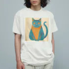 ミリススタイルの微笑みかけるネコ Organic Cotton T-Shirt