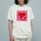 yutakaのハート オーガニックコットンTシャツ