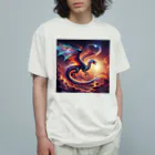 一番星の幻想的なドラゴンアート  オーガニックコットンTシャツ