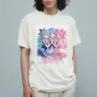 AQUAMETAVERSEのアイドルフラワーズ　なでしこ1478 オーガニックコットンTシャツ