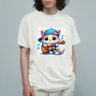 モンピパラダイスのにゃんこ🐱のリズムにノッテ🎵 オーガニックコットンTシャツ