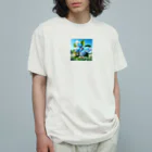 Chihiro0318の水色に舞う美しい蝶々 Organic Cotton T-Shirt