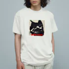 kk-welcomeの黒猫登場Ⅰ オーガニックコットンTシャツ