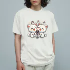 チェリモヤのねこコーラス 06 オーガニックコットンTシャツ