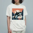 はちみつあめの夕日のシャチ Organic Cotton T-Shirt