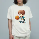 可愛い男の子イラスト販売所　By,keicyanの男の子　中学1年生　バスケットボール部 オーガニックコットンTシャツ