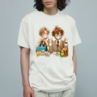 可愛い男の子イラスト販売所　By,keicyanの男の子　中学1年生　ランチタイム Organic Cotton T-Shirt