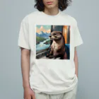 リキ製作所の電車の車窓から（カワウソバージョン） Organic Cotton T-Shirt