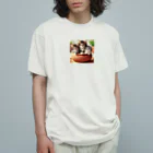 YFCの土鍋に可愛い親子猫が3匹④ Organic Cotton T-Shirt