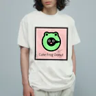 雑貨屋kerori(ザッカヤケロリ）のCute Frog Donut（キュートフロッグドーナツ） Organic Cotton T-Shirt