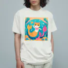 HanaCatStudioのおねがいしマーメイド Organic Cotton T-Shirt