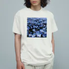 オンラインショップイエローリーフの水色の小さな花　ネモフィラ オーガニックコットンTシャツ