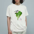 satobuncho8の小松菜と文鳥 オーガニックコットンTシャツ