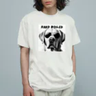ビビりな番犬くんのハードボイルド犬ラブラドール オーガニックコットンTシャツ