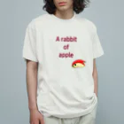 Lily bird（リリーバード）の英字付き うさぎリンゴちゃん オーガニックコットンTシャツ