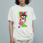 Lily bird（リリーバード）の花と黒柴ちゃんⅠ Organic Cotton T-Shirt