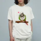 Lily bird（リリーバード）のホオミドリアカオウロコインコ フルカラー① オーガニックコットンTシャツ