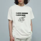 mikepunchのI LOVE SUMMER, I LOVE BEER オーガニックコットンTシャツ