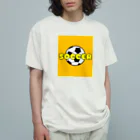 happy_25chanのサッカーボール柄Tシャツ（黄色/白） オーガニックコットンTシャツ