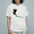 ぺちぺち工房 Pechi Pechi Atelierの世界一美しい鳥 ケツァール Organic Cotton T-Shirt