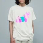 NIKORASU GOのユメカワパンダカー オーガニックコットンTシャツ