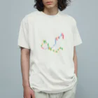 プリズモリイの箱のうねうねローソク足 Organic Cotton T-Shirt