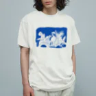 oyasmurのルル(blue) オーガニックコットンTシャツ