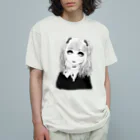 にくまん子の✨🥺💕✂️🐣🍼🔪🎀🍓つよい精神力🍓🎀🔪🍼🐣✂️💕🥺✨モノクロ オーガニックコットンTシャツ