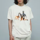 SANKAKU DESIGN STOREのちょっぴり強面の大きい犬たち。 Organic Cotton T-Shirt