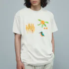 maitoの麦・枇杷・カワセミ オーガニックコットンTシャツ