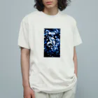 兎派のpaint_01_xx(blue) オーガニックコットンTシャツ