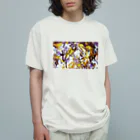 兎派のpaint_01_landscape(purple) オーガニックコットンTシャツ