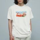 kazefukikoの紅葉の涸沢  オーガニックコットンTシャツ