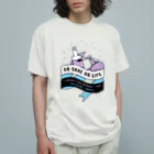 SANKAKU DESIGN STOREのNO SAKE NO LIFE。 レトロな紫×青 オーガニックコットンTシャツ
