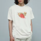 ちゃたろうのお店。のかき氷たいやきくん（苺） オーガニックコットンTシャツ