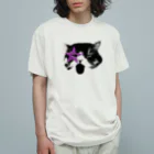 むぎみそ商店のあっかんべー猫 オーガニックコットンTシャツ