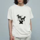 ふうふうたかの犬のシルエット オーガニックコットンTシャツ