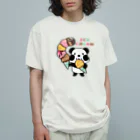 イラスト MONYAAT のCT54ズレぱんだちゃん　アイスを食べよう_bs オーガニックコットンTシャツ