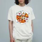 まめるりはことりの三密です！むちむちコザクラインコさん【まめるりはことり】 オーガニックコットンTシャツ