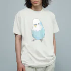 まめるりはことりの可愛いジャンボセキセイインコ【まめるりはことり】 オーガニックコットンTシャツ