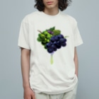 カワウソとフルーツの【forseasons】グレープ Organic Cotton T-Shirt
