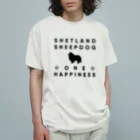 onehappinessのシェットランドシープドッグ オーガニックコットンTシャツ