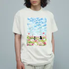 Ａｔｅｌｉｅｒ　Ｈｅｕｒｅｕｘのコスモス畑のトロとクロ オーガニックコットンTシャツ