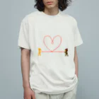 くまのマーク&マクセニの赤い糸 オーガニックコットンTシャツ